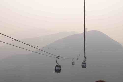 cable car in the haze